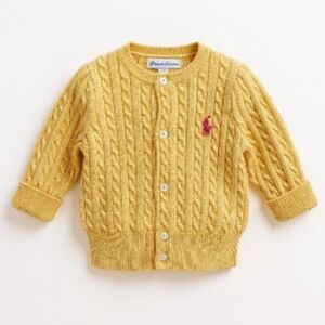 Ralph Lauren Kids Yellow Cable Knit Sweater Sz 3M